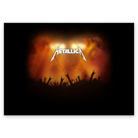 Поздравительная открытка с принтом Metallica в Белгороде, 100% бумага | плотность бумаги 280 г/м2, матовая, на обратной стороне линовка и место для марки
 | band | metal | metallica | music | rock | атрибутика | метал | музыка | рок