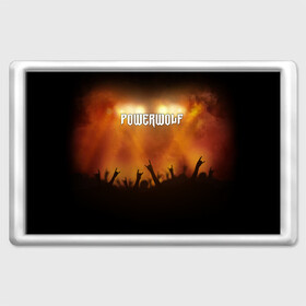 Магнит 45*70 с принтом Powerwolf в Белгороде, Пластик | Размер: 78*52 мм; Размер печати: 70*45 | Тематика изображения на принте: band | metal | music | powerwolf | rock | атрибутика | метал | музыка | рок