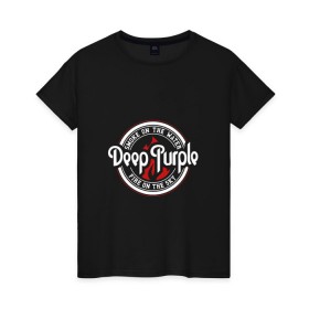 Женская футболка хлопок с принтом Deep Purple в Белгороде, 100% хлопок | прямой крой, круглый вырез горловины, длина до линии бедер, слегка спущенное плечо | deep purple | гиллан | гловер | дееп | деп | ди | дип | диперпл | дипперпл | иэн пэйс | метал | морс | пепл | перпл | прогрессивный | психоделический | рок | хард | хардрок | хеви | хевиметал | эйри
