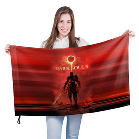 Флаг 3D с принтом Dark Souls в Белгороде, 100% полиэстер | плотность ткани — 95 г/м2, размер — 67 х 109 см. Принт наносится с одной стороны | dark souls | praise the sun | you died | дарк соулс