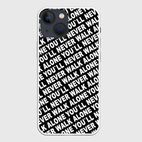 Чехол для iPhone 13 mini с принтом YNWA ЧБ в Белгороде,  |  | liverpool | you ll never walk alone | апл | ливерпуль | футбол