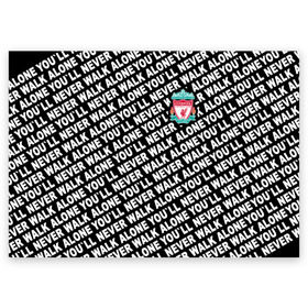 Поздравительная открытка с принтом YNWA с логотипом в Белгороде, 100% бумага | плотность бумаги 280 г/м2, матовая, на обратной стороне линовка и место для марки
 | liverpool | you ll never walk alone | апл | ливерпуль | футбол