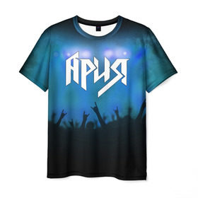 Мужская футболка 3D с принтом Ария в Белгороде, 100% полиэфир | прямой крой, круглый вырез горловины, длина до линии бедер | Тематика изображения на принте: aria | band | metal | music | rock | ария | атрибутика | группа | метал | музыка | рок
