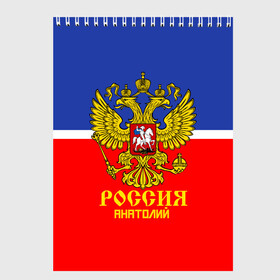 Скетчбук с принтом Хоккеист Анатолий в Белгороде, 100% бумага
 | 48 листов, плотность листов — 100 г/м2, плотность картонной обложки — 250 г/м2. Листы скреплены сверху удобной пружинной спиралью | hockey | name | russia | sport | анатолий | имена | россия | русский | спорт | спортивный | униформа | форма | хоккеист | хоккей