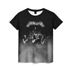 Женская футболка 3D с принтом Группа Metallica в Белгороде, 100% полиэфир ( синтетическое хлопкоподобное полотно) | прямой крой, круглый вырез горловины, длина до линии бедер | metallica | группа | джеймс хэтфилд | кирк хэмметт | ларс ульрих | метал | металика | металлика | миталика | музыка | роберт трухильо | рок | трэш | трэшметал | хард | хардрок | хеви | хевиметал