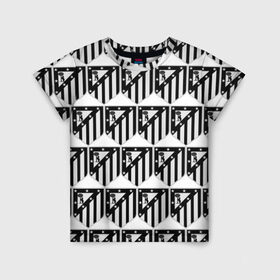 Детская футболка 3D с принтом Atletico Madrid Black&White в Белгороде, 100% гипоаллергенный полиэфир | прямой крой, круглый вырез горловины, длина до линии бедер, чуть спущенное плечо, ткань немного тянется | атлетико мадрид | эмблема