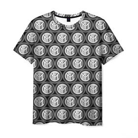 Мужская футболка 3D с принтом Inter Black&White в Белгороде, 100% полиэфир | прямой крой, круглый вырез горловины, длина до линии бедер | football | inter | inter milan | italia | logo | sport | арт | интер милан | италия | лига | лого | спорт | текстура | фк | футбол | футбольный клуб | эмблема
