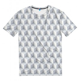 Мужская футболка 3D с принтом 3D Кубы в Белгороде, 100% полиэфир | прямой крой, круглый вырез горловины, длина до линии бедер | 3д | иллюзия | куб | кубы | паттерн | текстура | узор
