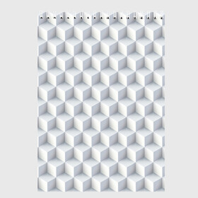 Скетчбук с принтом 3D Кубы в Белгороде, 100% бумага
 | 48 листов, плотность листов — 100 г/м2, плотность картонной обложки — 250 г/м2. Листы скреплены сверху удобной пружинной спиралью | 3д | иллюзия | куб | кубы | паттерн | текстура | узор