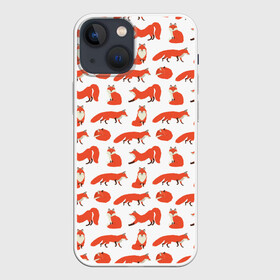 Чехол для iPhone 13 mini с принтом Рыжий паттер в Белгороде,  |  | Тематика изображения на принте: лис | лиса | лисица | лисичка | лисы | паттерн | рыжая