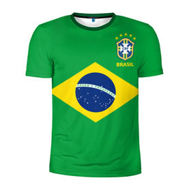 Мужская футболка 3D спортивная с принтом Бразилия, форма в Белгороде, 100% полиэстер с улучшенными характеристиками | приталенный силуэт, круглая горловина, широкие плечи, сужается к линии бедра | brazil | uniform