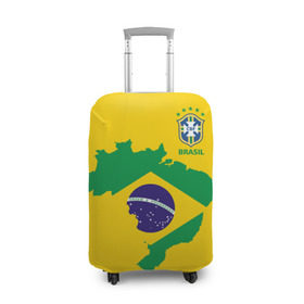 Чехол для чемодана 3D с принтом Бразилия, форма в Белгороде, 86% полиэфир, 14% спандекс | двустороннее нанесение принта, прорези для ручек и колес | brazil | uniform