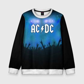 Детский свитшот 3D с принтом AC/DC в Белгороде, 100% полиэстер | свободная посадка, прямой крой, мягкая тканевая резинка на рукавах и понизу свитшота | ac dc | band | metal | music | rock | атрибутика | группа | метал | музыка | рок
