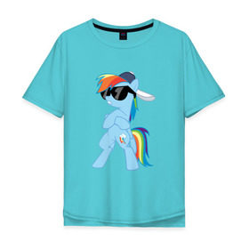 Мужская футболка хлопок Oversize с принтом Крутая пони в Белгороде, 100% хлопок | свободный крой, круглый ворот, “спинка” длиннее передней части | my little pony | swag | арт | игра | крутая | лошадь | май литл пони | мультфильм | прикольные