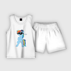Детская пижама с шортами хлопок с принтом Крутая пони в Белгороде,  |  | my little pony | swag | арт | игра | крутая | лошадь | май литл пони | мультфильм | прикольные