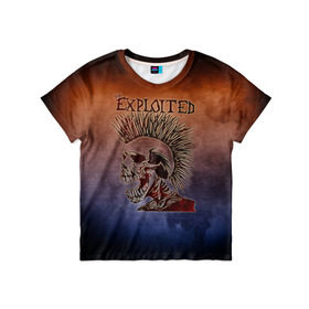 Детская футболка 3D с принтом The Exploited в Белгороде, 100% гипоаллергенный полиэфир | прямой крой, круглый вырез горловины, длина до линии бедер, чуть спущенное плечо, ткань немного тянется | band | metal | music | rock | the exploited | атрибутика | группа | метал | музыка | рок