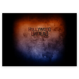Поздравительная открытка с принтом Hollywood Undead в Белгороде, 100% бумага | плотность бумаги 280 г/м2, матовая, на обратной стороне линовка и место для марки
 | band | hollywood undead | metal | music | rock | атрибутика | группа | метал | музыка | рок