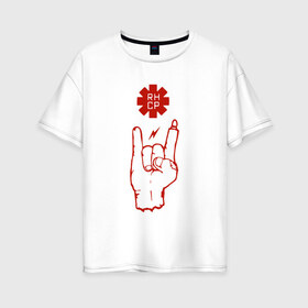 Женская футболка хлопок Oversize с принтом Коза Red Hot Chili Peppers в Белгороде, 100% хлопок | свободный крой, круглый ворот, спущенный рукав, длина до линии бедер
 | red hot chili peppers | rhcp | перцы | ред хот чили пепперс | рхчп | рэд