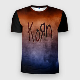 Мужская футболка 3D спортивная с принтом Korn в Белгороде, 100% полиэстер с улучшенными характеристиками | приталенный силуэт, круглая горловина, широкие плечи, сужается к линии бедра | band | metal | music | rock | атрибутика | группа | метал | музыка | рок