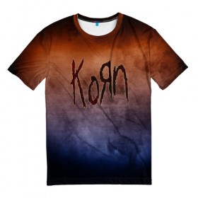 Мужская футболка 3D с принтом Korn в Белгороде, 100% полиэфир | прямой крой, круглый вырез горловины, длина до линии бедер | band | metal | music | rock | атрибутика | группа | метал | музыка | рок