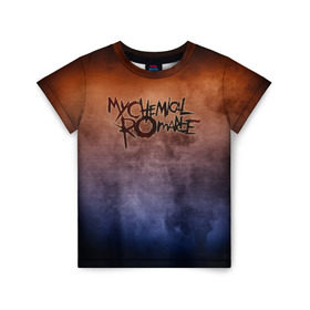 Детская футболка 3D с принтом My Chemical Romance в Белгороде, 100% гипоаллергенный полиэфир | прямой крой, круглый вырез горловины, длина до линии бедер, чуть спущенное плечо, ткань немного тянется | band | metal | music | my chemical romance | rock | атрибутика | группа | метал | музыка | рок