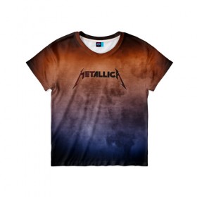 Детская футболка 3D с принтом Metallica в Белгороде, 100% гипоаллергенный полиэфир | прямой крой, круглый вырез горловины, длина до линии бедер, чуть спущенное плечо, ткань немного тянется | band | metal | metallica | music | rock | атрибутика | группа | метал | музыка | рок