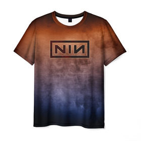 Мужская футболка 3D с принтом Nine Inch Nails в Белгороде, 100% полиэфир | прямой крой, круглый вырез горловины, длина до линии бедер | band | metal | music | nine inch nails | rock | атрибутика | группа | метал | музыка | рок