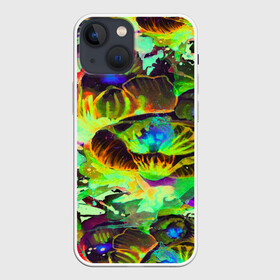 Чехол для iPhone 13 mini с принтом Acid Flower fashion в Белгороде,  |  | abstraction | color | flower | garden | spray | tie dye | абстракция | акварель | живопись | искусство | краски | лилии | текстуры | цветные краски | цветы | яркие цвета