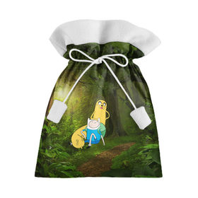 Подарочный 3D мешок с принтом Adventure Time в Белгороде, 100% полиэстер | Размер: 29*39 см | Тематика изображения на принте: adventure time | время приключений