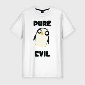 Мужская футболка премиум с принтом Пингвин в Белгороде, 92% хлопок, 8% лайкра | приталенный силуэт, круглый вырез ворота, длина до линии бедра, короткий рукав | adventure time | время приключений | гантер | пингвин