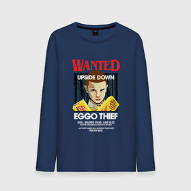 Мужской лонгслив хлопок с принтом Wanted: Eggo Thief / 11 в Белгороде, 100% хлопок |  | 11 | netflix | stranger | things | бобби | браун | милли | нетфликс | одиннадцать