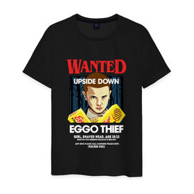 Мужская футболка хлопок с принтом Wanted: Eggo Thief / 11 в Белгороде, 100% хлопок | прямой крой, круглый вырез горловины, длина до линии бедер, слегка спущенное плечо. | 11 | netflix | stranger | things | бобби | браун | милли | нетфликс | одиннадцать