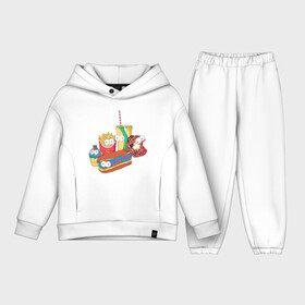 Детский костюм хлопок Oversize с принтом Вкусные Симпсоны в Белгороде,  |  | bart | homer | simpsons | барт | гомер | лиза | макдак | макдональдс | мардж | мэгги | фастфуд