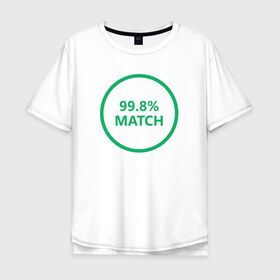 Мужская футболка хлопок Oversize с принтом Match в Белгороде, 100% хлопок | свободный крой, круглый ворот, “спинка” длиннее передней части | Тематика изображения на принте: black mirror | черное зеркало