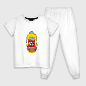 Детская пижама хлопок с принтом Homer в Белгороде, 100% хлопок |  брюки и футболка прямого кроя, без карманов, на брюках мягкая резинка на поясе и по низу штанин
 | duff beer | simpsons | гомер