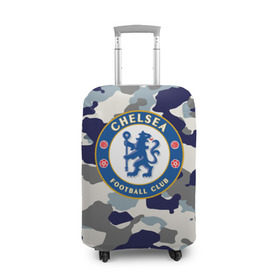 Чехол для чемодана 3D с принтом FC Chelsea Camouflage в Белгороде, 86% полиэфир, 14% спандекс | двустороннее нанесение принта, прорези для ручек и колес | 