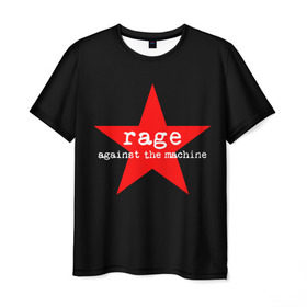 Мужская футболка 3D с принтом Rage Against the Machine в Белгороде, 100% полиэфир | прямой крой, круглый вырез горловины, длина до линии бедер | Тематика изображения на принте: 