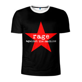 Мужская футболка 3D спортивная с принтом Rage Against the Machine в Белгороде, 100% полиэстер с улучшенными характеристиками | приталенный силуэт, круглая горловина, широкие плечи, сужается к линии бедра | Тематика изображения на принте: 