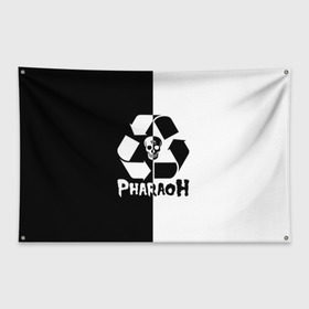 Флаг-баннер с принтом Pharaoh в Белгороде, 100% полиэстер | размер 67 х 109 см, плотность ткани — 95 г/м2; по краям флага есть четыре люверса для крепления | pharaoh | rap | голубин | реп | рэп | фараон | фристайл | хип хоп | хипхоп
