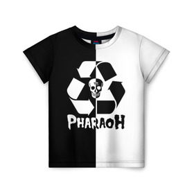 Детская футболка 3D с принтом Pharaoh в Белгороде, 100% гипоаллергенный полиэфир | прямой крой, круглый вырез горловины, длина до линии бедер, чуть спущенное плечо, ткань немного тянется | pharaoh | rap | голубин | реп | рэп | фараон | фристайл | хип хоп | хипхоп