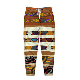 Мужские брюки 3D с принтом Африканская мозаика в Белгороде, 100% полиэстер | манжеты по низу, эластичный пояс регулируется шнурком, по бокам два кармана без застежек, внутренняя часть кармана из мелкой сетки | afrika | pattern | африка | африканские мотивы | африканские узоры | солнце | узор | этника | южный континент