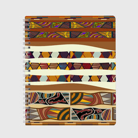 Тетрадь с принтом Африканская мозаика в Белгороде, 100% бумага | 48 листов, плотность листов — 60 г/м2, плотность картонной обложки — 250 г/м2. Листы скреплены сбоку удобной пружинной спиралью. Уголки страниц и обложки скругленные. Цвет линий — светло-серый
 | Тематика изображения на принте: afrika | pattern | африка | африканские мотивы | африканские узоры | солнце | узор | этника | южный континент