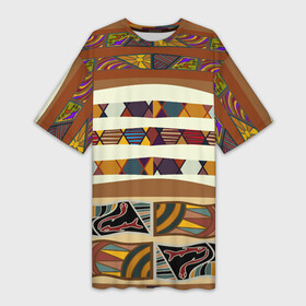 Платье-футболка 3D с принтом Африканская мозаика в Белгороде,  |  | afrika | pattern | африка | африканские мотивы | африканские узоры | солнце | узор | этника | южный континент