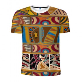Мужская футболка 3D спортивная с принтом Africa Style в Белгороде, 100% полиэстер с улучшенными характеристиками | приталенный силуэт, круглая горловина, широкие плечи, сужается к линии бедра | afrika | pattern | африка | африканские мотивы | африканские узоры | солнце | узор | этника | южный континент