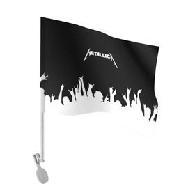 Флаг для автомобиля с принтом Metallica в Белгороде, 100% полиэстер | Размер: 30*21 см | metallica | группа | джеймс хэтфилд | кирк хэмметт | ларс ульрих | метал | металика | металлика | миталика | музыка | роберт трухильо | рок | трэш | трэшметал | хард | хардрок | хеви | хевиметал