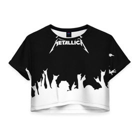Женская футболка 3D укороченная с принтом Metallica в Белгороде, 100% полиэстер | круглая горловина, длина футболки до линии талии, рукава с отворотами | metallica | группа | джеймс хэтфилд | кирк хэмметт | ларс ульрих | метал | металика | металлика | миталика | музыка | роберт трухильо | рок | трэш | трэшметал | хард | хардрок | хеви | хевиметал