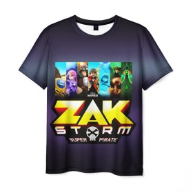 Мужская футболка 3D с принтом Zak Storm в Белгороде, 100% полиэфир | прямой крой, круглый вырез горловины, длина до линии бедер | Тематика изображения на принте: zak storm | дети | зак шторм | мультфильмы | сёрфинг