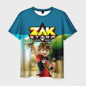 Мужская футболка 3D с принтом Zak Storm_2 в Белгороде, 100% полиэфир | прямой крой, круглый вырез горловины, длина до линии бедер | Тематика изображения на принте: zak storm | дети | зак шторм | мультик | мультики | мультфильм | мультфильмы | сёрфинг