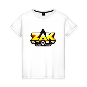 Женская футболка хлопок с принтом Зак Шторм 3 в Белгороде, 100% хлопок | прямой крой, круглый вырез горловины, длина до линии бедер, слегка спущенное плечо | zak storm | дети | зак шторм | мультфильмы | сёрфинг