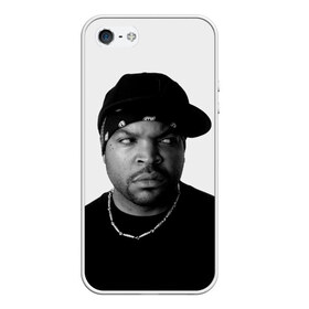 Чехол для iPhone 5/5S матовый с принтом Ice Cube в Белгороде, Силикон | Область печати: задняя сторона чехла, без боковых панелей | cube | hiphop | ice | legend | nwa | rap | рэп